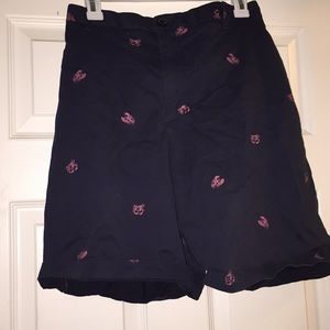 Navy blue cargo shorts with crabs